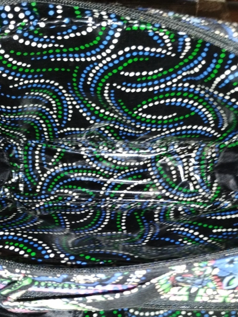 Vera Bradley Black Paisley Travel Cosmetic Bag